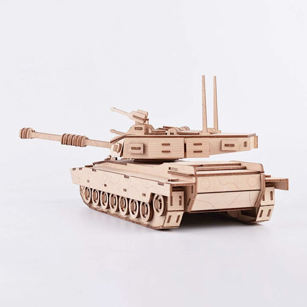 Trämodellbyggsats för tank, 3D-träpussel, Bygg din egen