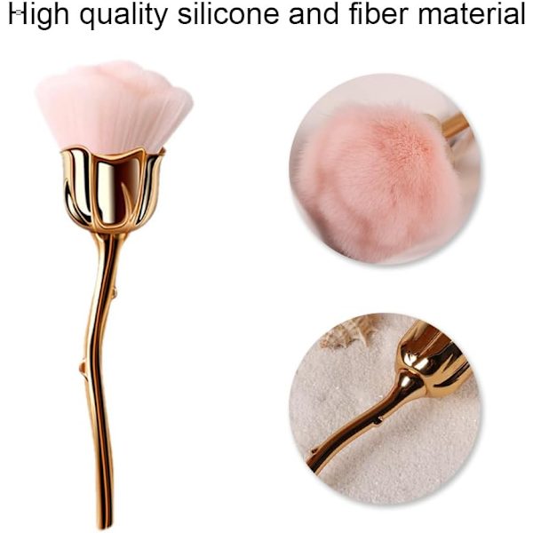 1 Mjuk Rosa Sminkborste Fluffig Foundationborste för