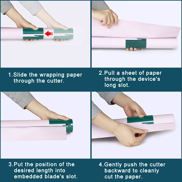 1 stykke (grønn) innpakningspapirkutter rull innpakningspapir trimmer DIY