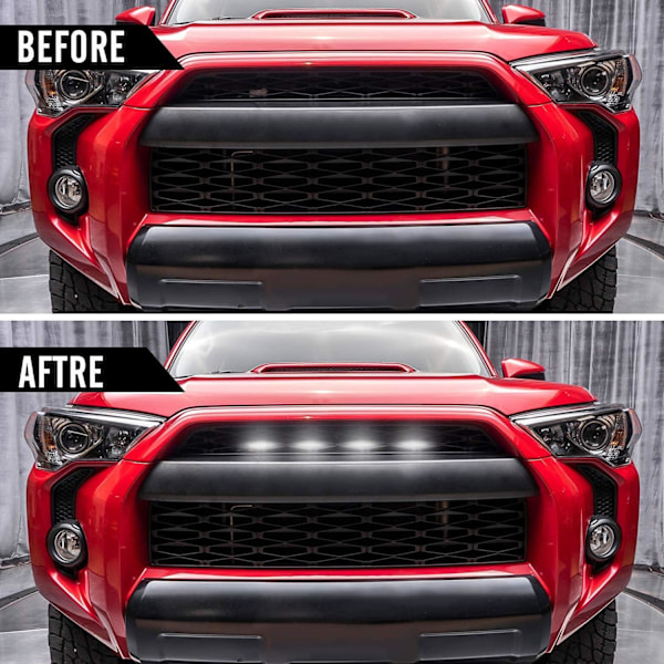 4-pak Amber LED Grill Lys (Sort) med Sikring og Instruktioner til 2014-2022 Toyota 4Runner TRD Pro, Inklusive S