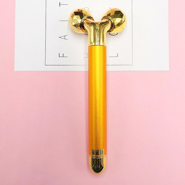 Multifunktionell Skönhetsvårdsenhet 24k Ansiktsmassage Stick Roller 3D Gyllene Energibar Vibrerande Massager för Skönhet