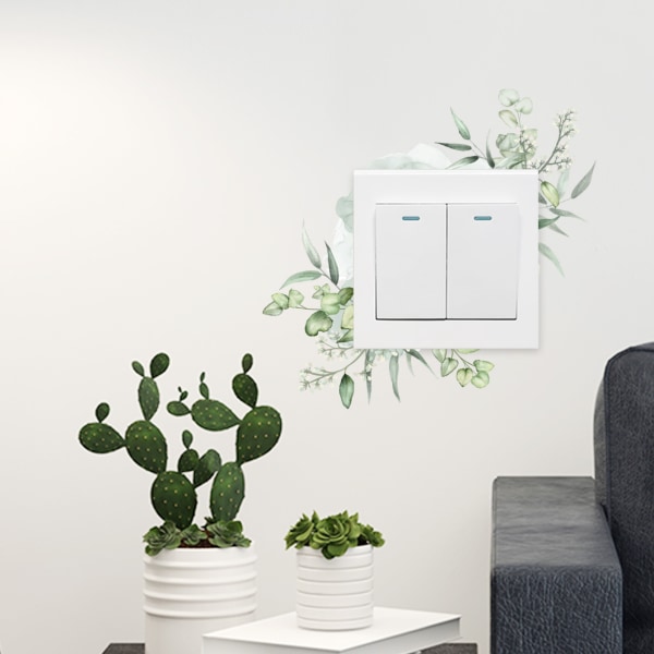 4 kpl vihreitä DIY-makuuhuoneen koristekytkinten tarroja