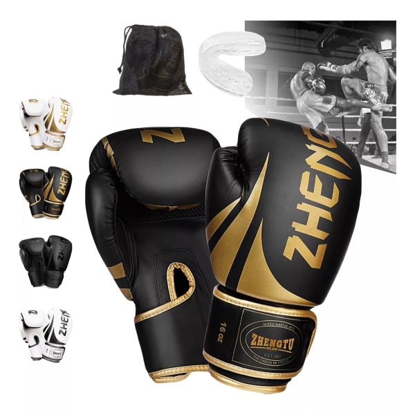 Boxing Gloves for Kickboxing, Velcro strap, 10 - 12 Oz