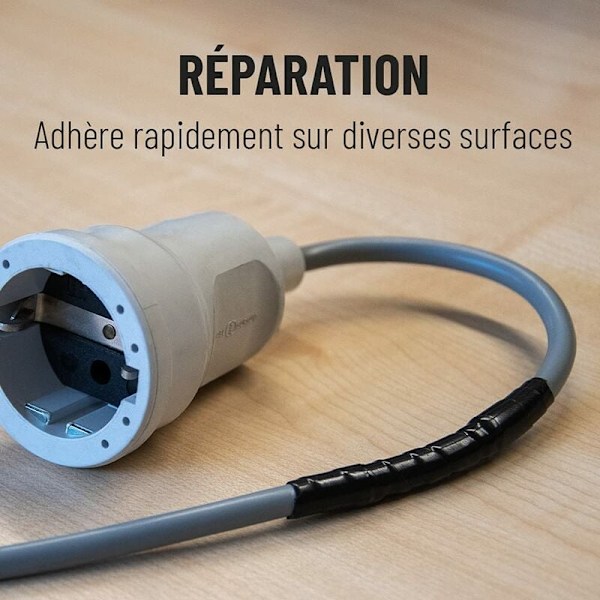 Silikonieristysteippi 25mm x 3m - Musta silikoniteippi - Vedenpitävä teippi, silikoniteippi, taikateippi, tiivis T