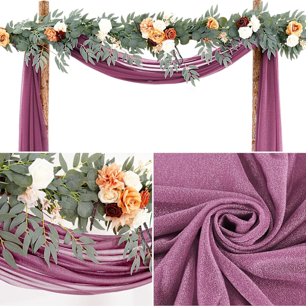 1 Pakkaus Joustava Hääkaaren Koriste (Pinkki - 70 x 550 cm) Hääkoristeisiin, Taustaverhot