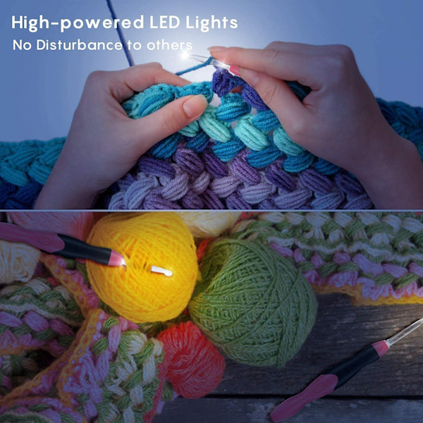 Luminous virkningsset med ergonomiska grepp utbytbara huvuden 2,5 mm till 8,0 mm