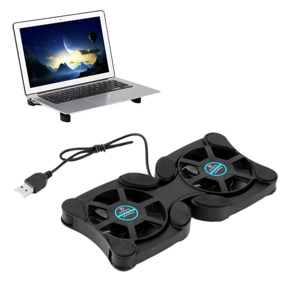 Mini USB Foldable 2 Fan Cooling Base for Laptop Computer