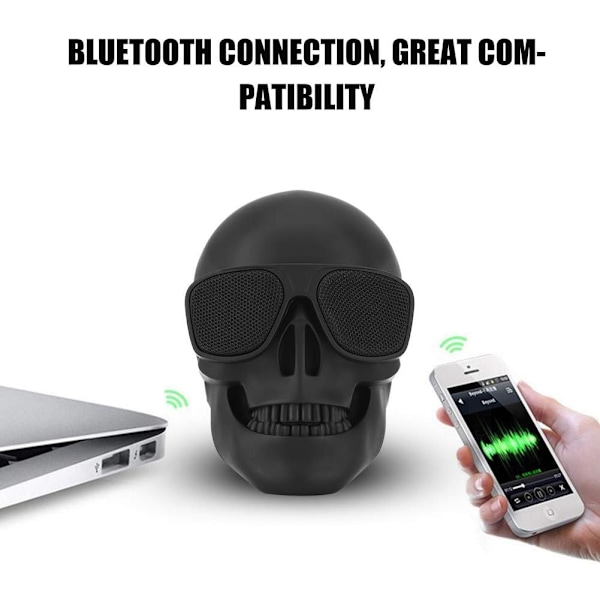 1 kpl Pääkallokaiutin Kannettava Mini Langaton Bluetooth Stereo