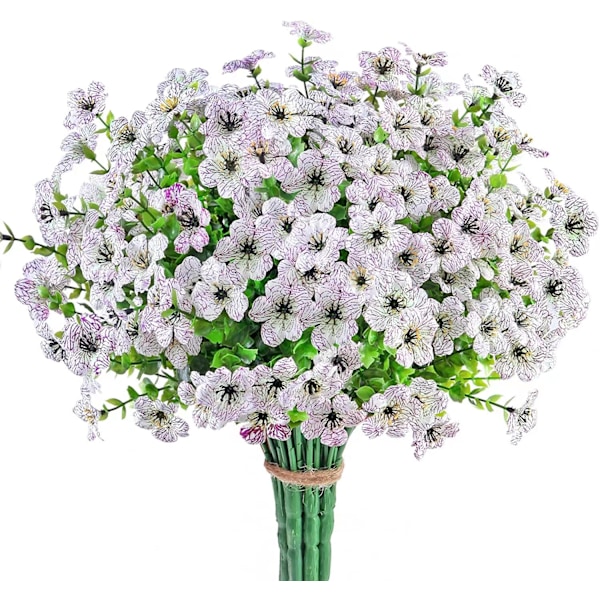 4 stk. 7-grenet eukalyptus violet simuleret blomsterbuket