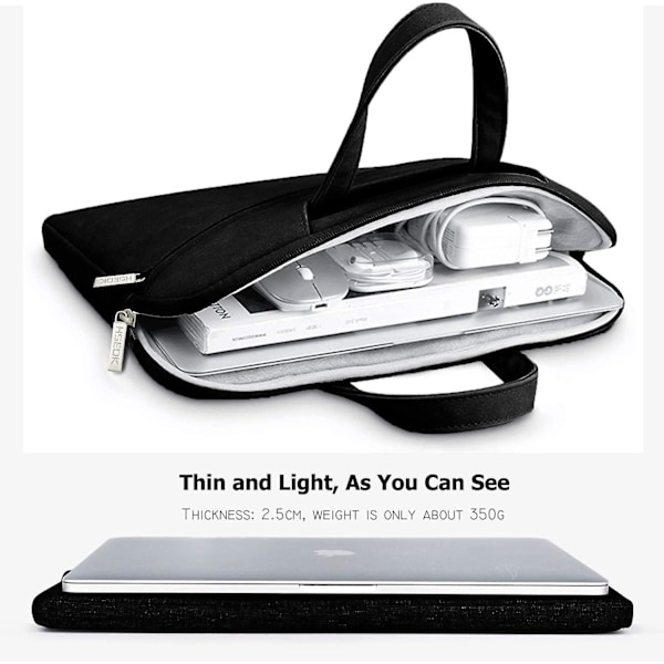 15 15.6 16 tommer Laptop taske/Vandtæt Aktentaske Business Case/PC Cover til 15\" 16\" MacBook Pro, XPS 15 & Plus 14-16 tommer Notebooks Laptops - Sort
