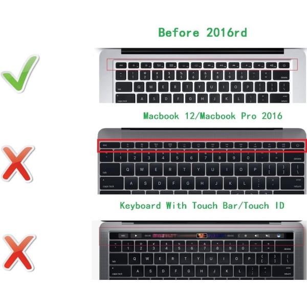 Funut Silikon tangentbordsskydd för MacBook Air 13 tum A1466 A1369