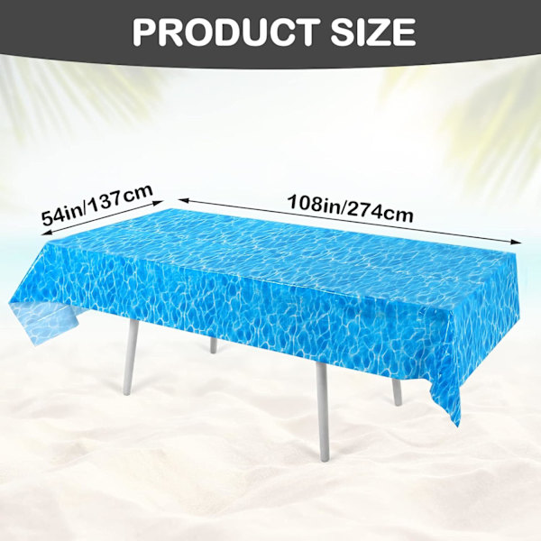 2 kpl sinistä 137 * 274 cm pöytäliinaa, aalto pöytäpeite