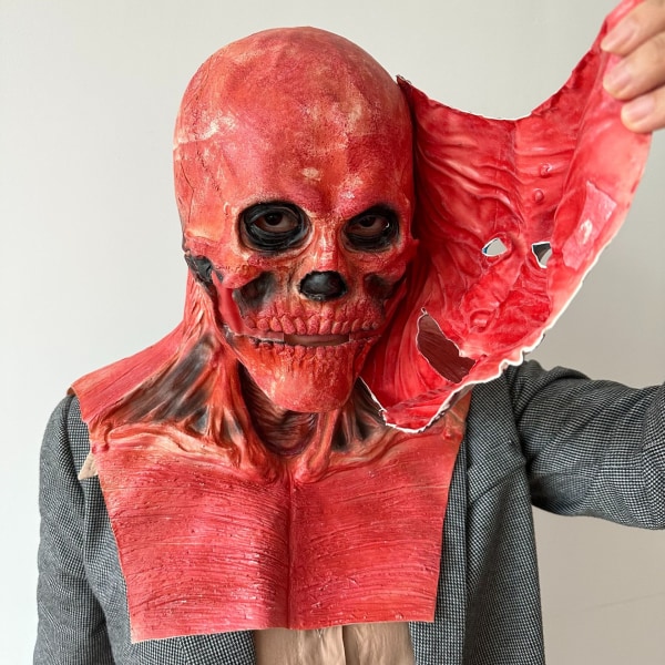 Halloween skrämmande dubbellagers läder flyttbar mask 1 st