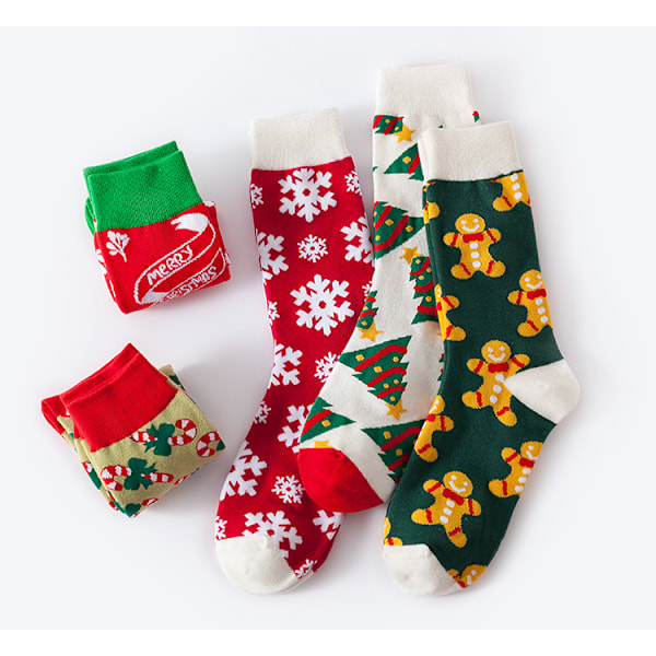 Pairs Dam Gingerbread Man Julstrumpor, Flickor Julgransstrumpor, Storlek 37-44