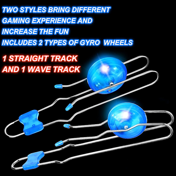 3 Delar Retro Magic Rail Twirler Blinkande Gyrohjul Klassisk