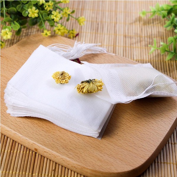 200 stk. non-woven stof dekoktion rest filterpose reb medicinsk pulver tepose tepose (10*12 cm)