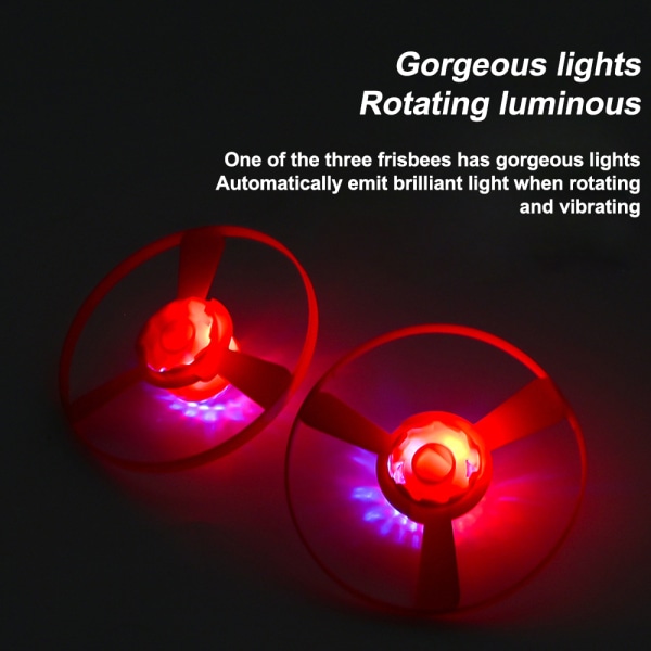 Luminous Top Spinning disc leksakspistol, roliga utomhusflygleksaker för