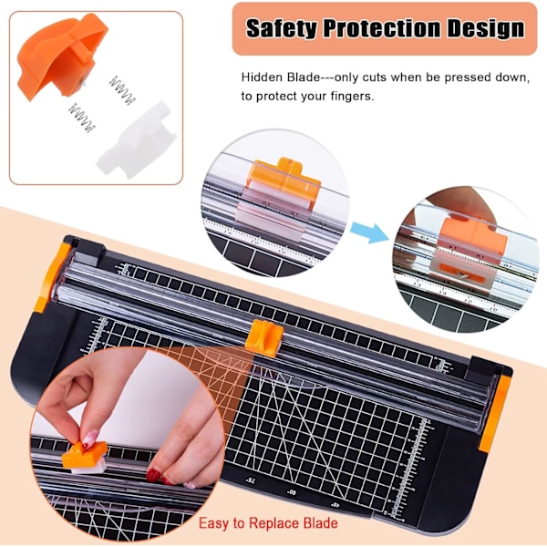 1 kpl (Musta) Paper Cutter A4 Mini Paper Trimmer Slicer Kannettava
