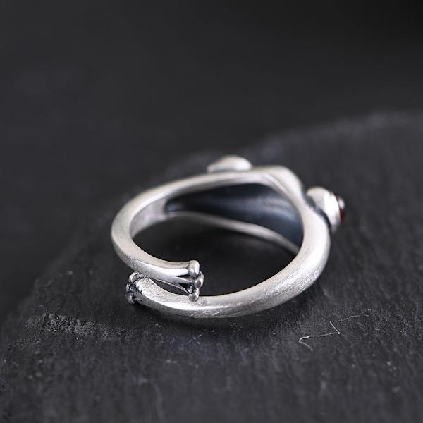 Sølv frø dyre ring damer retro sød dyre ring, retro