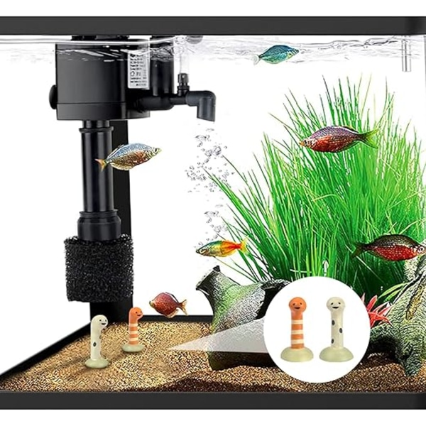 2 stk mini akvariumdekorasjoner, søt fiske tank dekorasjon