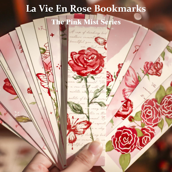 30 vintage romantiske rose papirbokmerker