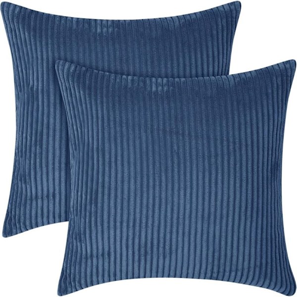 Set med 2 sammetskuddöverdrag 45x45cm midnattsblå kuddöverdrag