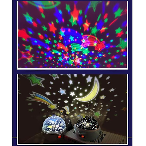Natlampe til børn Stjerneprojektor 360° Rotation Planetprojektor LED Lys Stjerneklar Himmel Lille Atmosfærelys