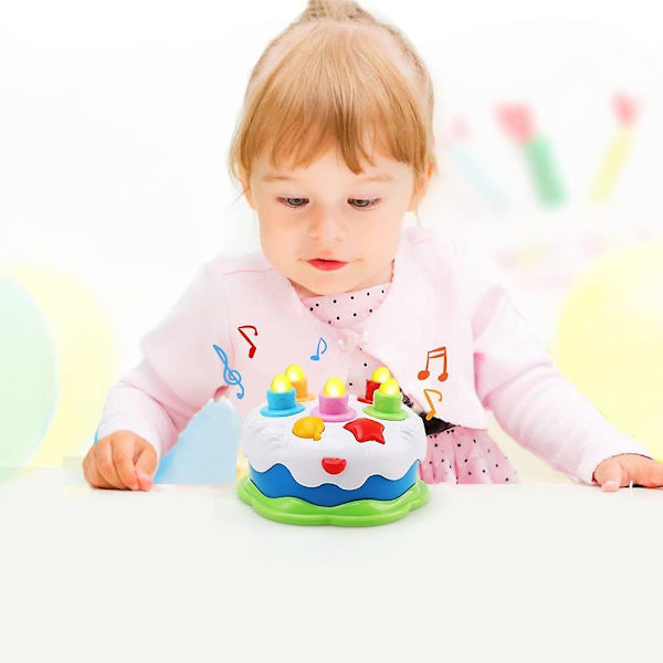 Dww-Leksakstårta för 1-åriga bebisar, Musikleksaker för barn med ljud och ljus för pojkar och flickor