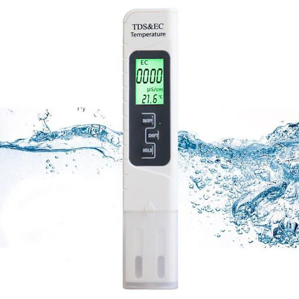 Ph & Tds-mätare, 2 i 1 Tds Ph Vattenkvalitetstestare, 0-14 Ph Mätnoggrannhet, 1 Ppm Upplösning, 2% Läsnoggrannhet, Ställ in 0-9990 Ppm, För Simning