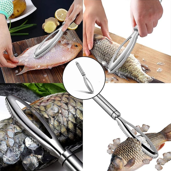 Fisk Skræller, Professionel 304 Rustfrit Stål Fisk Skraber, Køkken Gadget