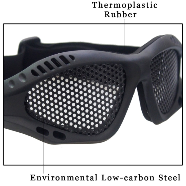 1 sort spilbrille med justerbare stropper, udendørs briller,