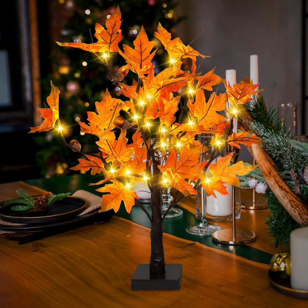 1 styk blinkende træ, juletræ med 24 LED 60 cm lys, Bonsai