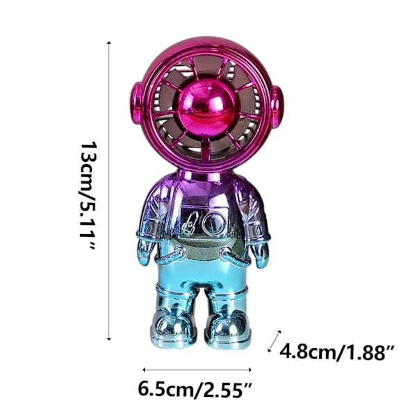 Bärbar Fläkt Skrivbordsfläkt Bärbar Två-hastighets Handhållen Fläkt Elektroplätering Gradient Färg Astronaut Ficka Kylfläkt U
