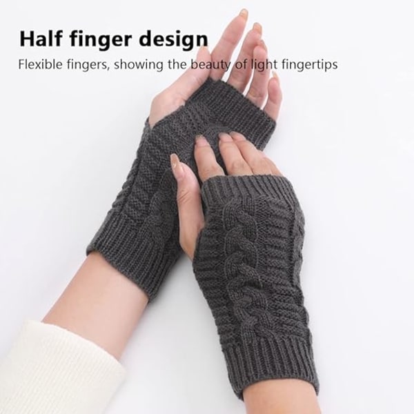 2 par fingerløse handsker, varme handsker til kvinders håndled
