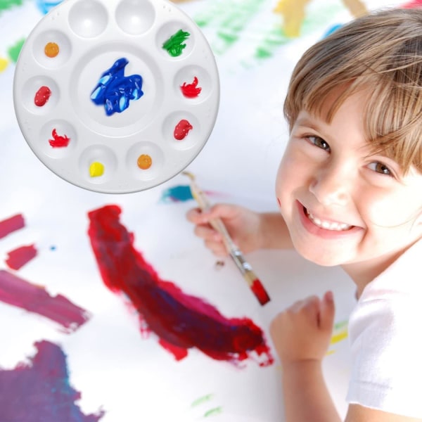 4 stk runde plastbrett, egnet for barn og studenter, for kunst og håndverk