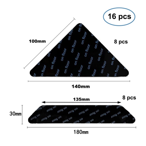 Tepper anti-skli-klistremerker trapesformet trekant teppematte fiksering