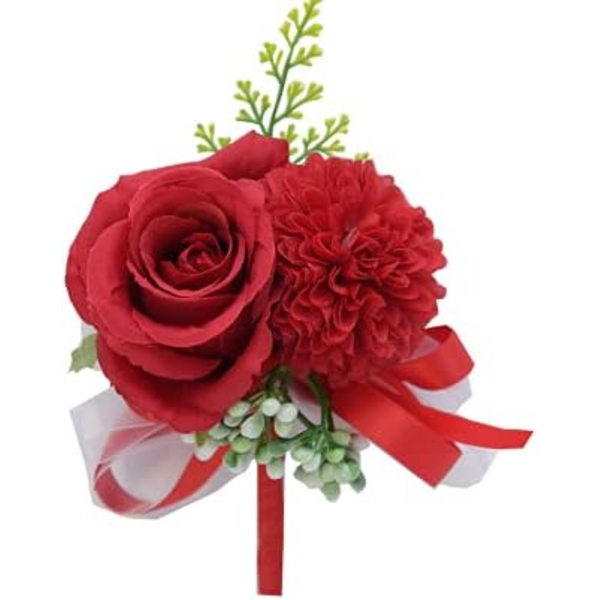 Blomsterarmband Corsage Set, Simulerade Rosor och Nejlikor