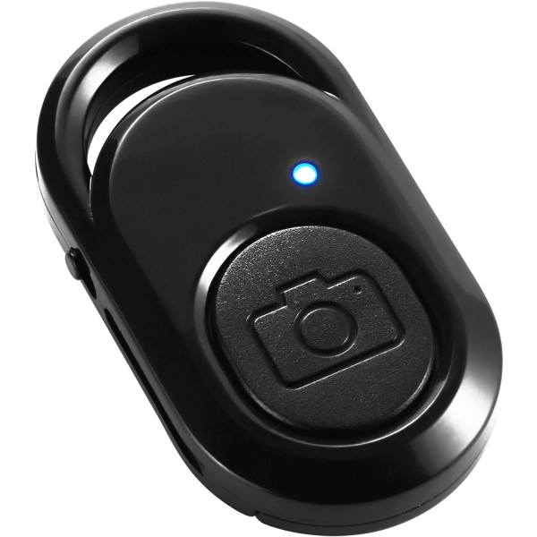 1 musta Bluetooth kaukosäädin kameran sulkimen avulla