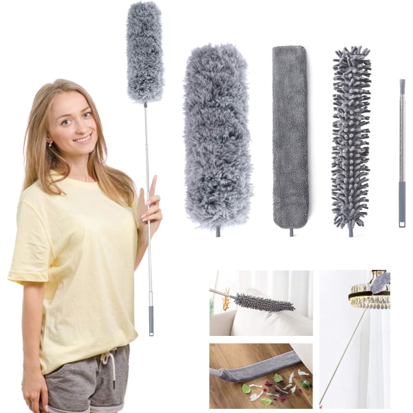 Pack Duster, Telescopic Microfiber Washable Dusting Brush, Extra