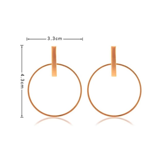 1 Par (Gull) Geometriske Sirkel Bar Ørepynt Hule Sirkel Hoop
