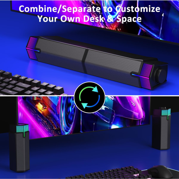 Bluetooth-høyttalere for PC-datamaskin, dataspill, lydplanke, USB