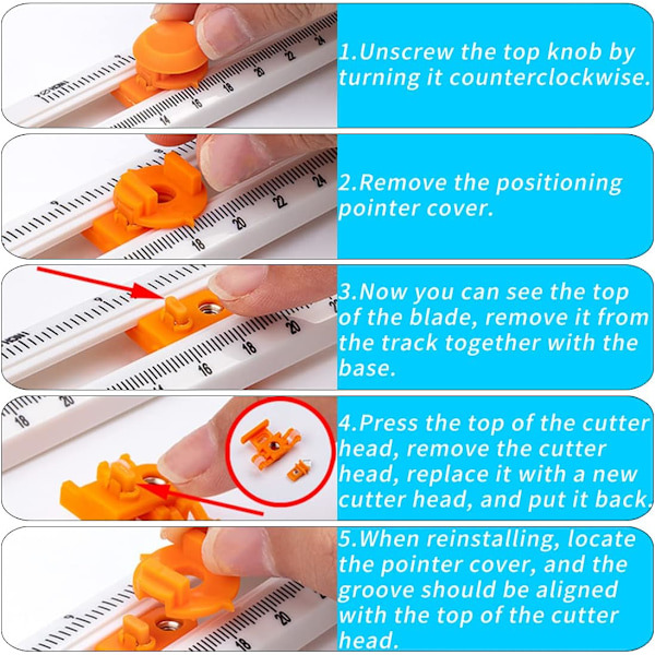 1 styck (Orange) Cirkelskärare Papperstrimmer Scrapbooking Cirkel