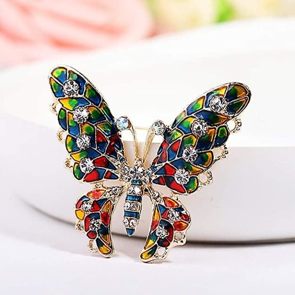 Sommerfugl Rhinestone Brosje Pin Brosje Pin Klær Dekorasjon Smykker Holdbar og Nyttig Gave