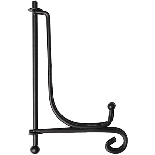 4-pak jern display stander, 4 tommer sort jern staffeli plade display fotoholder stander, viser billedrammer, kogebøger