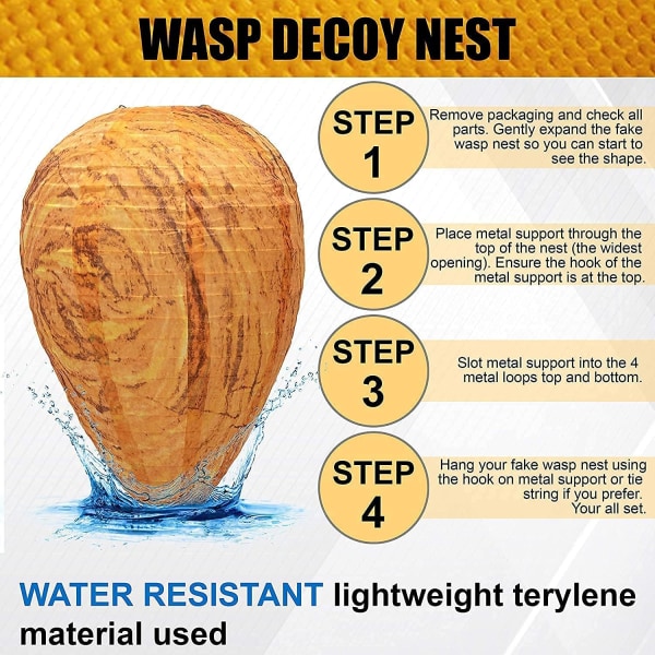 2 Pack Wasp Trap Nest Waterproof Hanging Wasp Outdoor Garden