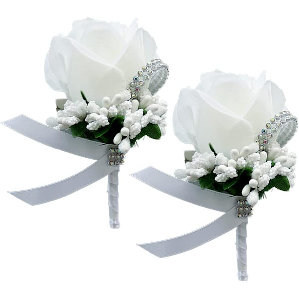 2 stycken herrbukett, rosbukett, bröllopsbröstblomma,
