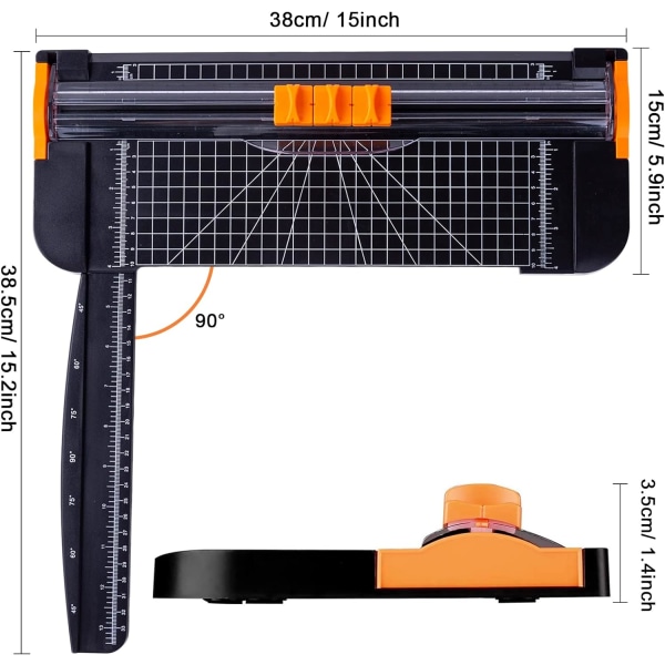 1 stykke (Svart) Papirkutter A4 Mini Papirtrimmer Skjærer Bærbar