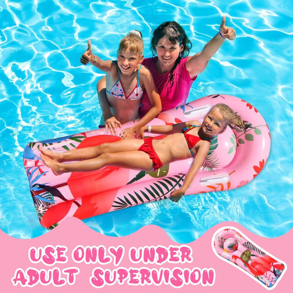 1 Styck Rosa Jätteuppblåsbar Pool Flytande Matta, Pool Flamingo