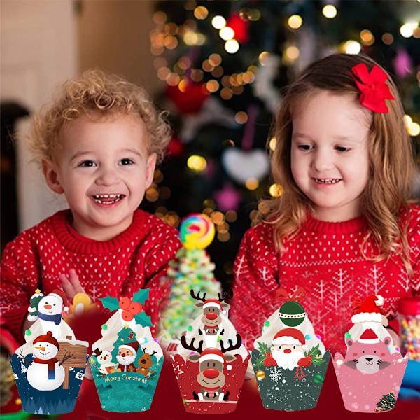 6 stk kakekanter kakepynt juletema juletre