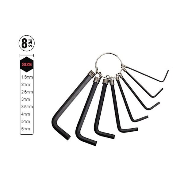 Allen-avain, koko 1,5 mm - 6 mm (8 kpl)